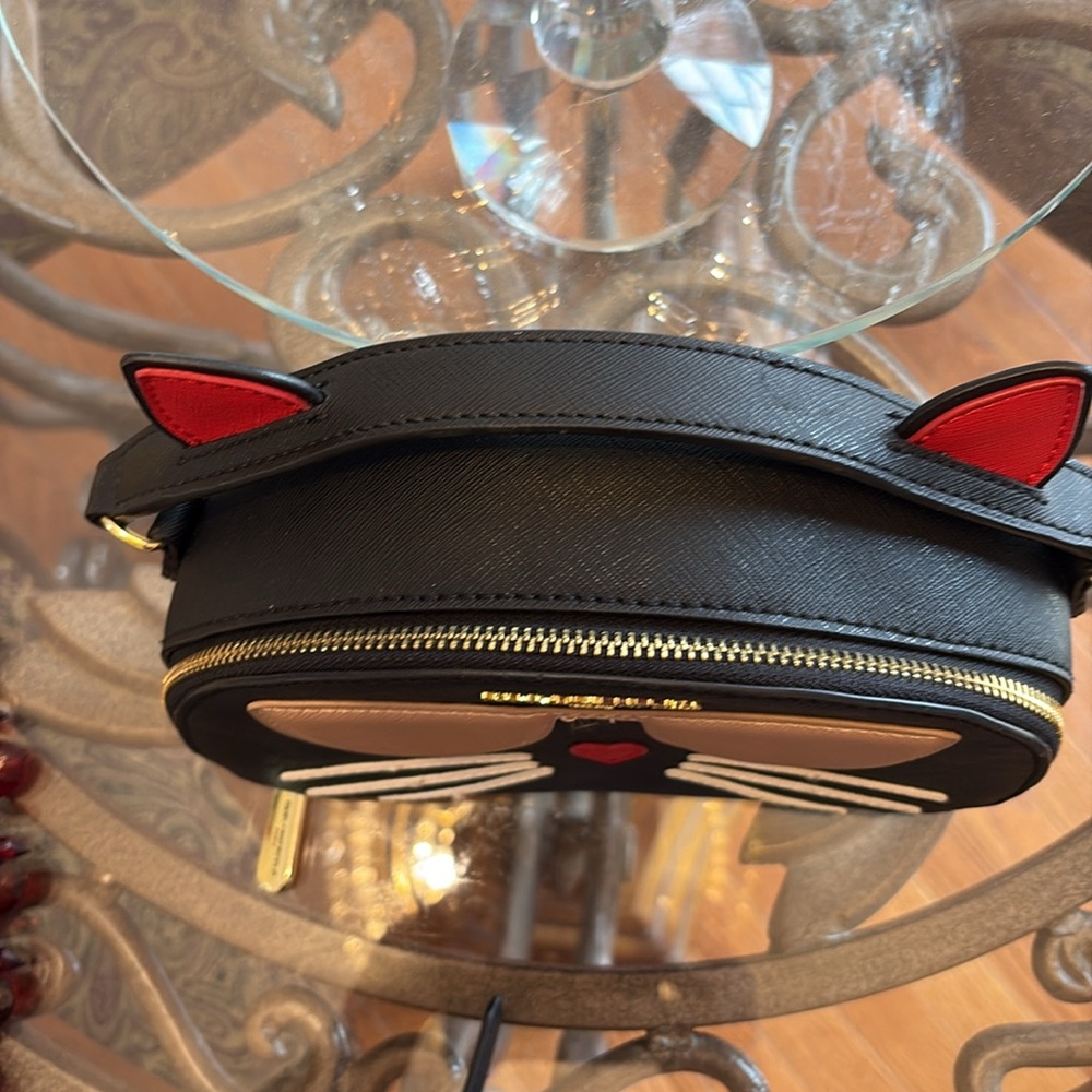 Karl Lagerfeld Black Saffiano Leather Cat
Crossbody Bag - Picture 4 of 11